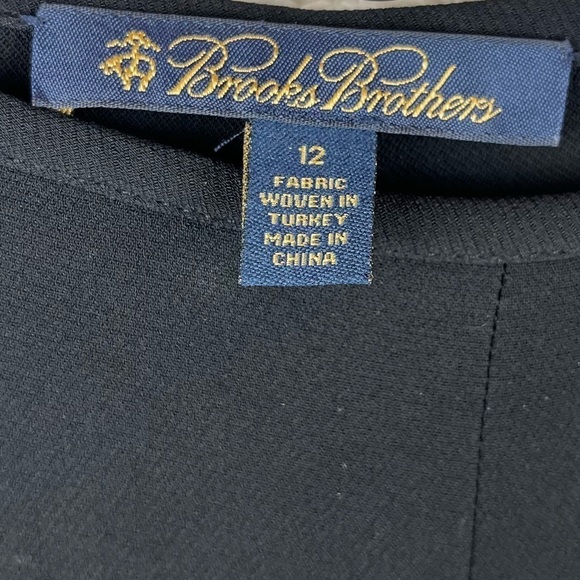 BROOKS BROTHERS Wide Leg Black Crepe Pants Side Zipper Size 12 - Picture 4 of 14